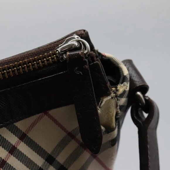 BURBERRY Nova Check Shoulder Bag Canvas Leather Beige Auth BD1036 - Picture 12 of 16